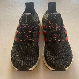 ADIDAS Ultra Boost Ren Zhe Black Red Sneakers Size 6